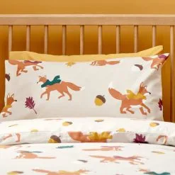 Dunelm Fox Natural 100% Brushed Cotton Duvet Cover And Pillowcase Set -kids bedding Shop 30770238 alt04