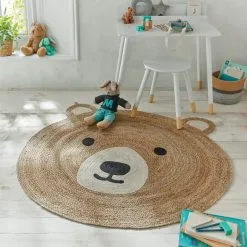 Dunelm Jute Bear Circle Rug