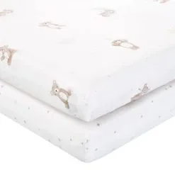 Dunelm Pack Of 2 Baby Bears Cotton Fitted Sheets