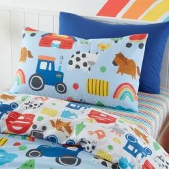 Dunelm Farmyard Blue Duvet Cover And Pillowcase Set -kids bedding Shop 30792041 alt02