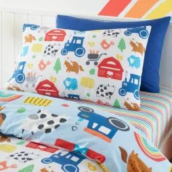 Dunelm Farmyard Blue Duvet Cover And Pillowcase Set -kids bedding Shop 30792041 alt03
