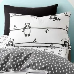 Dunelm Mono Panda Duvet Cover And Pillowcase Set -kids bedding Shop 30792054 alt02