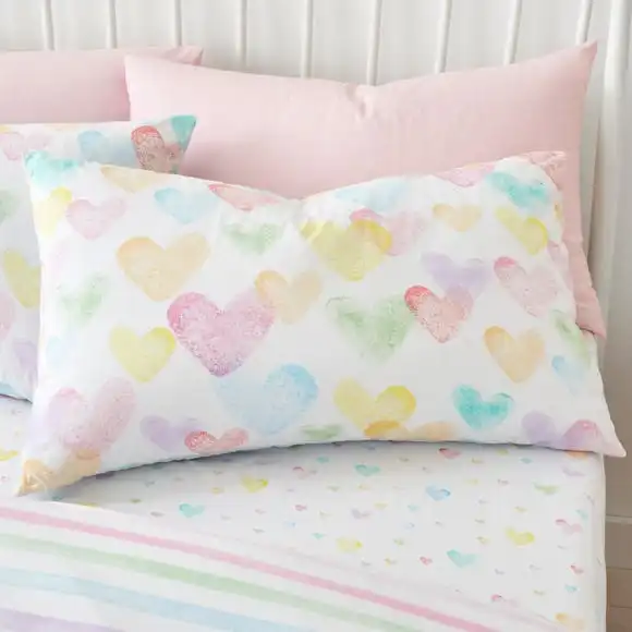 Dunelm Rainbow Hearts Duvet Cover And Pillowcase Set 5 Dunelm Rainbow Hearts Duvet Cover And Pillowcase Set - Image 3