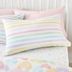 Dunelm Rainbow Hearts Duvet Cover And Pillowcase Set 11 Dunelm Rainbow Hearts Duvet Cover And Pillowcase Set -kids bedding Shop 30792070 alt04
