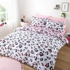 Dunelm Pack Of 2 Leopard Duvet Cover And Pillowcase Set