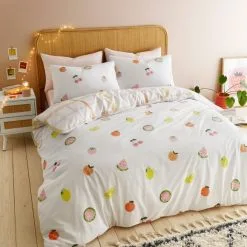 Dunelm Fruit Print Duvet Cover And Pillowcase Set