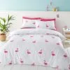 Dunelm Flamingo Pink Duvet Cover And Pillowcase Set
