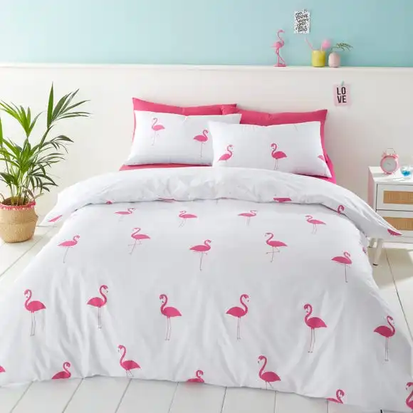 Dunelm Flamingo Pink Duvet Cover And Pillowcase Set 3 Dunelm Flamingo Pink Duvet Cover And Pillowcase Set