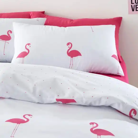 Dunelm Flamingo Pink Duvet Cover And Pillowcase Set 4 Dunelm Flamingo Pink Duvet Cover And Pillowcase Set - Image 2