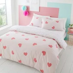 Dunelm Love Hearts Duvet Cover And Pillowcase Set