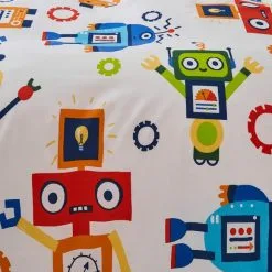 Dunelm Robots Blue Duvet Cover And Pillowcase Set -kids bedding Shop 30799757 alt02