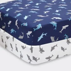 Dunelm Sharks Pack Of 2 Fitted Sheet